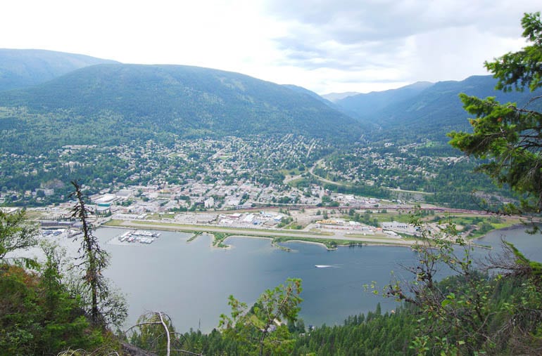 The view of Nelson, BC from Pulpit Rock