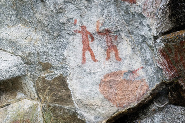 Pictographs on the shores of Kootenay Lake.