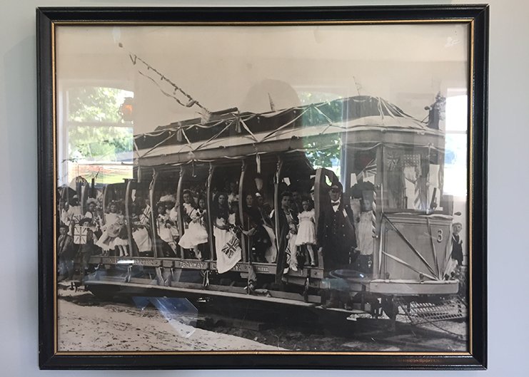 Young Nelsonites one the old streetcar travelling to the community dance hall that was on top of the old boathouse.