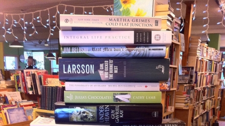 A pile of books at Packrat Annie's
