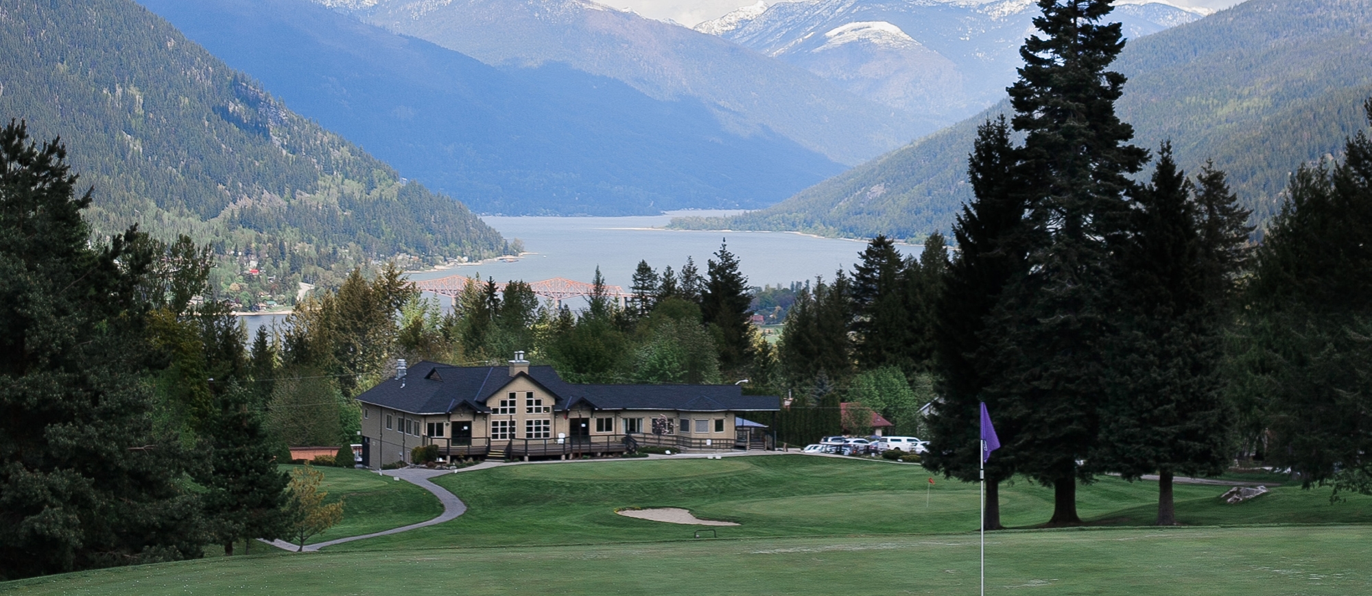 The Clubhouse and View of Kootenay Lake at Granite Pointe Golf Club
