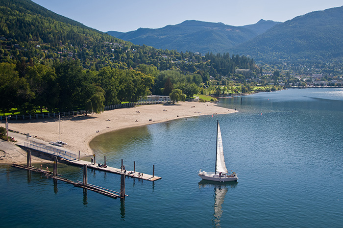 Rotary Lakeside Park in Nelson British Columbia on Kootenay Lake.