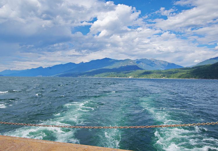 The view from the Kootenay Lake ferry. 
