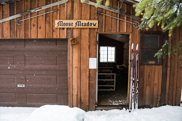The Moose Meadow warming hut at Kaslo Nordic Ski Area