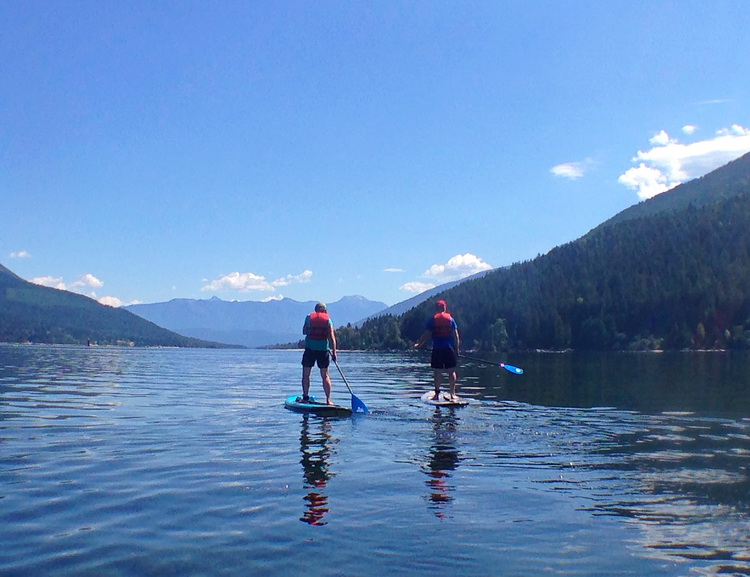 Paddle boarding on Kootenay Lake