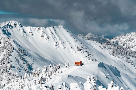 Baldface Lodge in the middle of winter. 