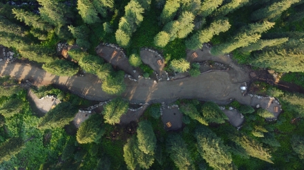 Aerial view of Hummingbird RV and Campground site.