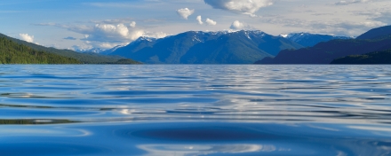 Mountain and Kootenay Lake taken from water.