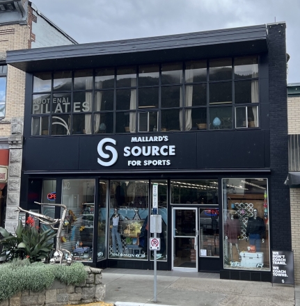 Mallard's Source for Sports building on Baker Street in Nelson, BC