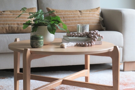 Solid oak coffee table