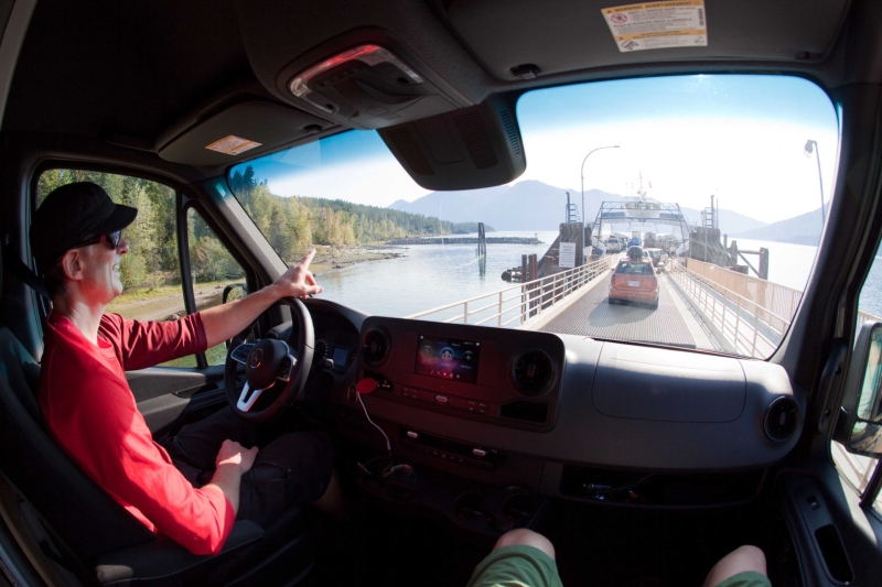 Boarding the Kootenay ferry. Photo by Peter Moynes.