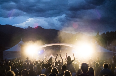 Stage & Crowd at Kaslo Jazz Festiva