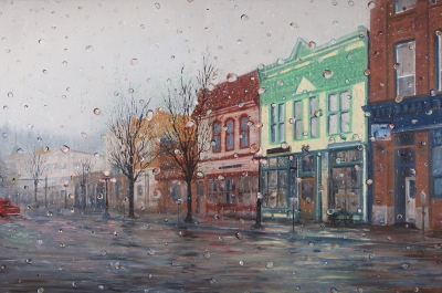 Rainy Day on Baker Street in Nelson BC