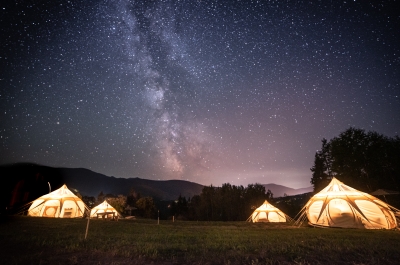 Glamping under the milky way at Bear Spring Eco Retreat in Nelson BC.