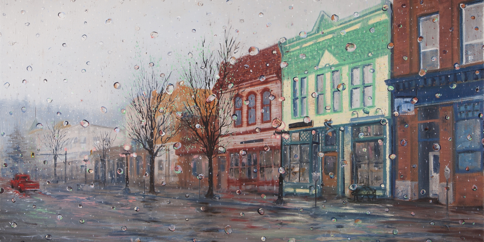 Rainy Day on Baker Street in Nelson BC