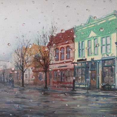 Rainy Day on Baker Street in Nelson BC