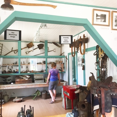 Some historic artifacts inside the Lardeau Valley Museum