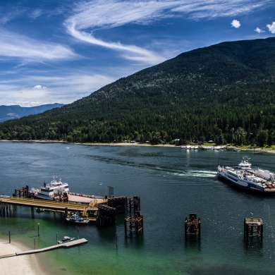 The Kootenay Ferry on Kootenay Lake