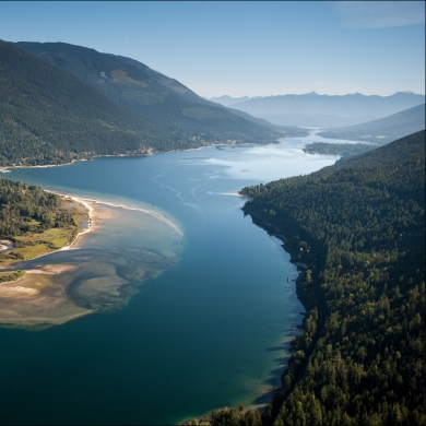 Aerial View of Kokanee Creek Provincial Park and Kootenay Lake