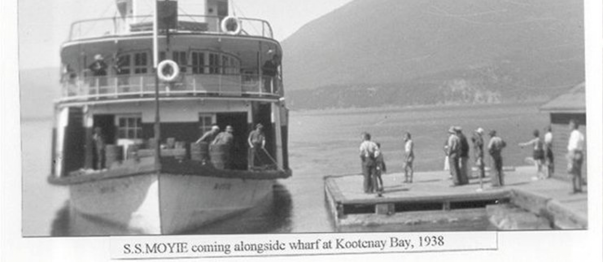 A vintage photo of the SS Moyie in 1938. 