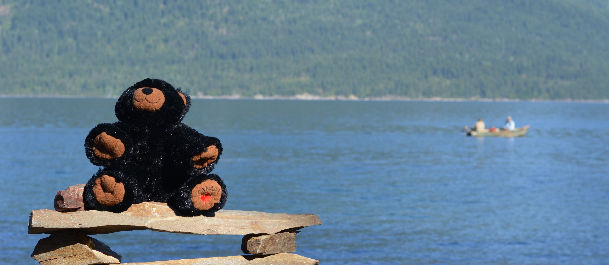 Canada Day Bar Sitting on an Inukshuk by Kootenay Lake.