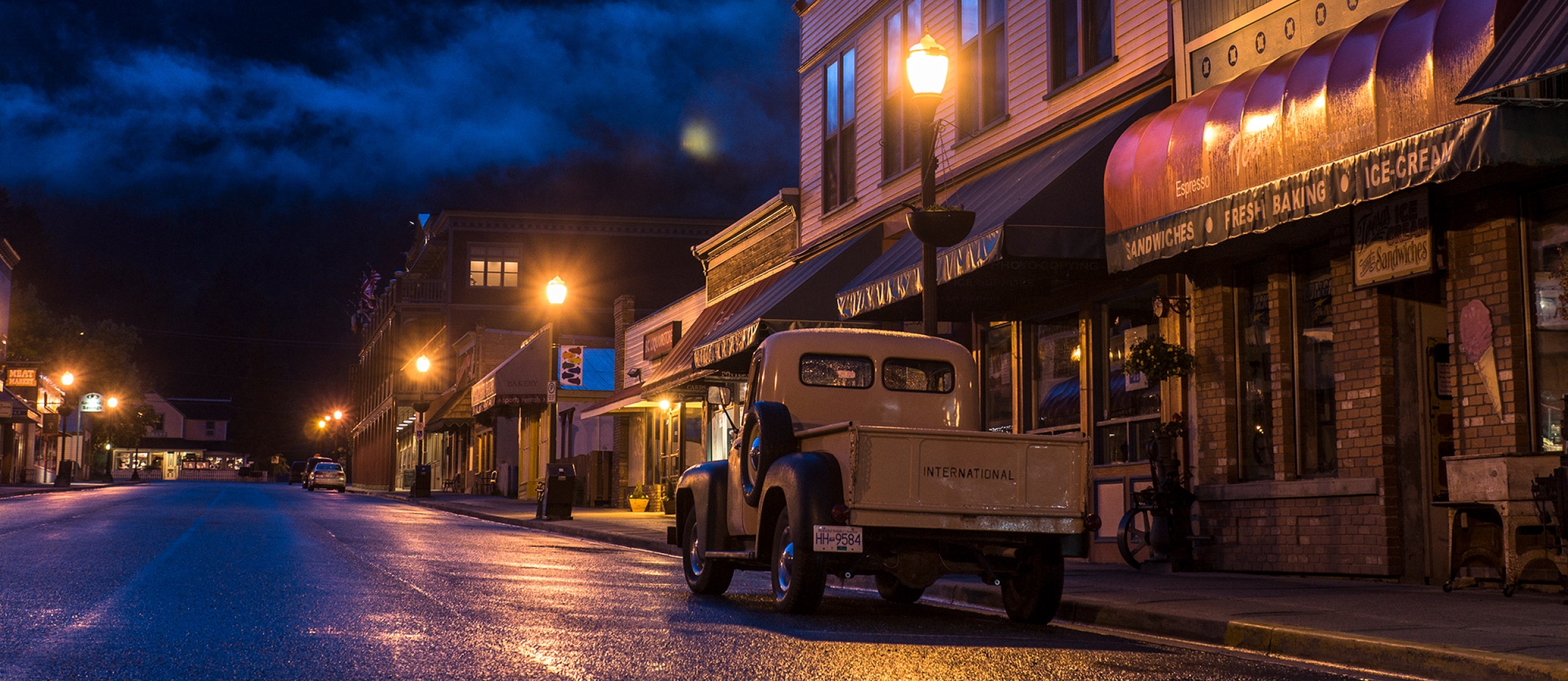 Kaslo BC's Front Street, with many off-season stores to explore