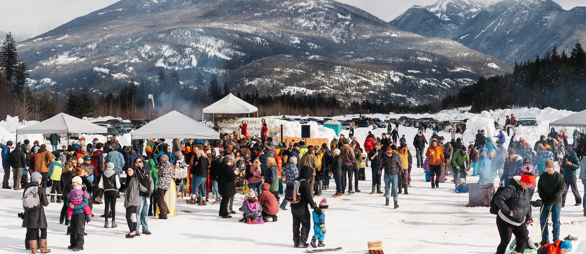 A crowd during Kaslo Winter in the Forest Festival on Family Day weekend