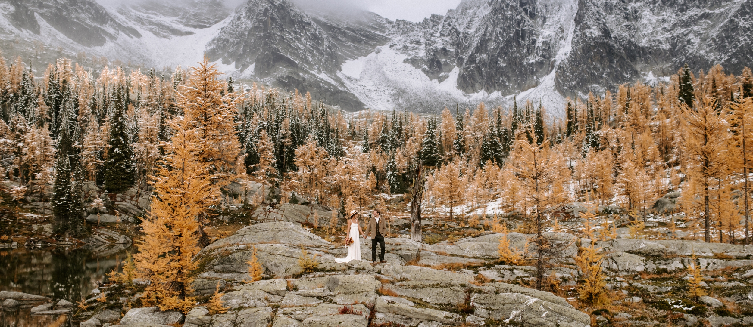 Elopement-style wedding at Monica Meadows.