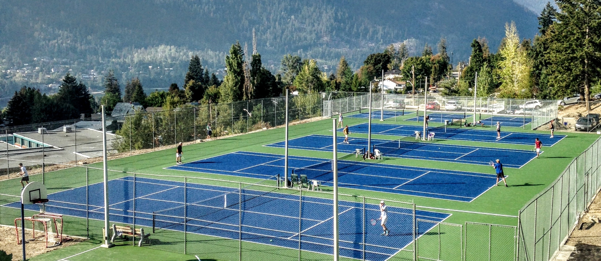 Tennis Courts in Nelson BC overlooking Kootenay Lake