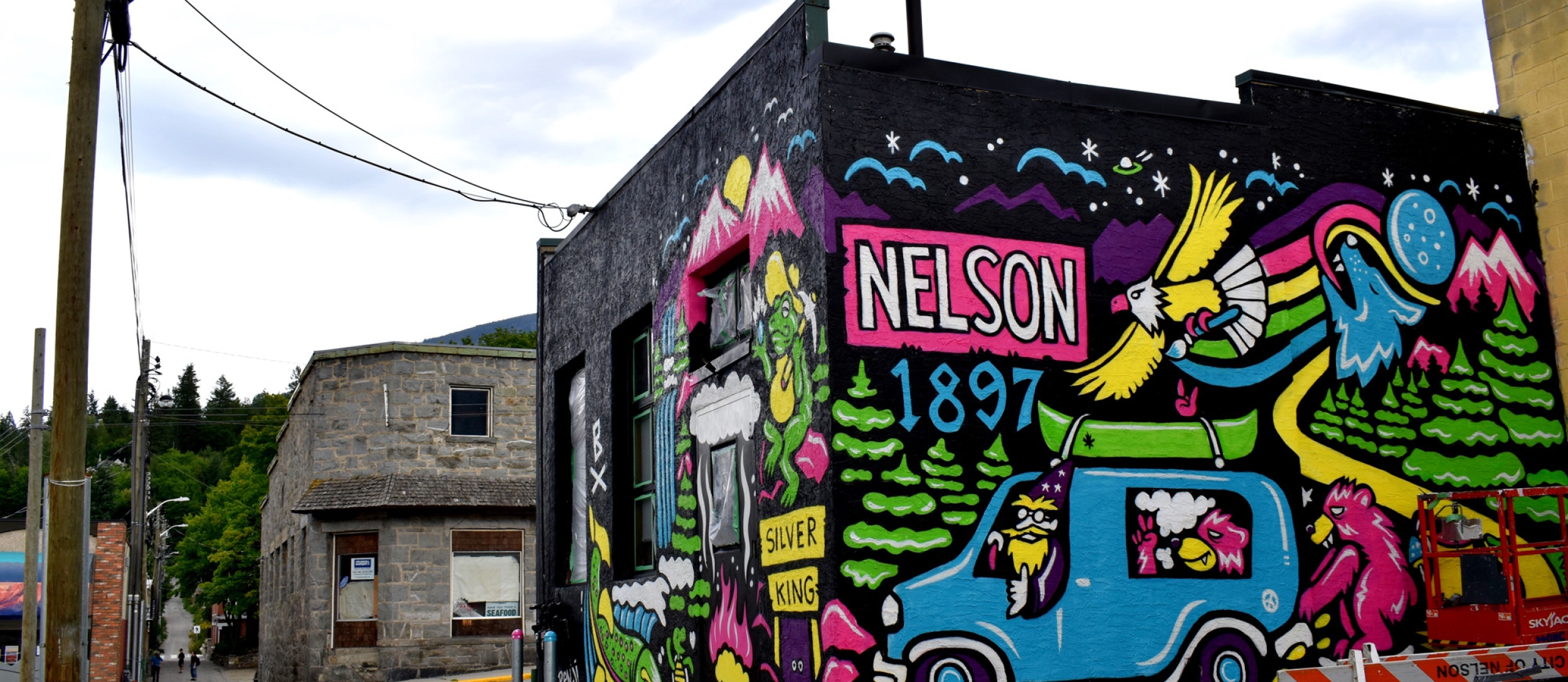 Silver King – The first artwork of the 2019 Nelson International Mural Festival