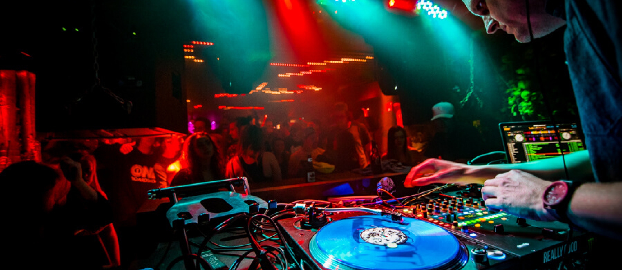 A dj playing at Bloom Nightclub in Nelson, BC