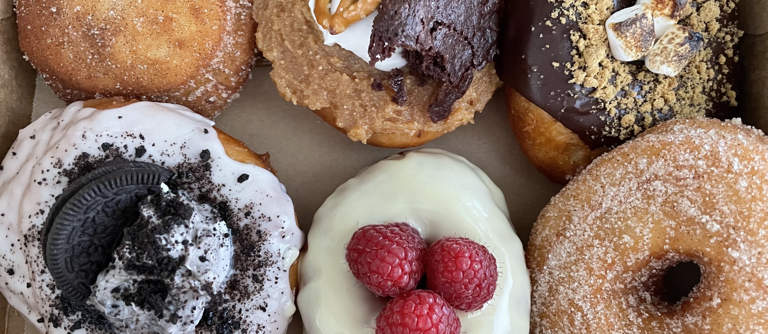 Box of vegan donuts.