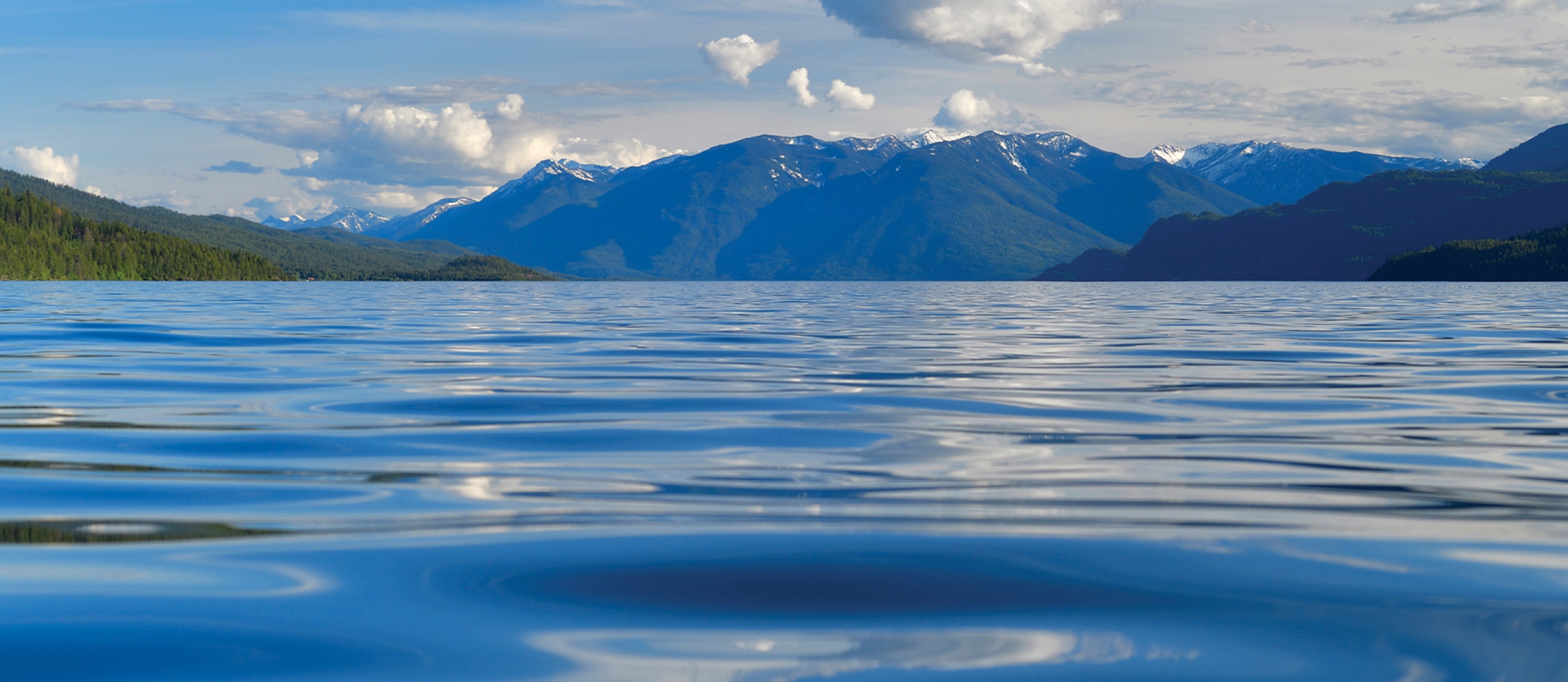 Mountain and Kootenay Lake taken from water.