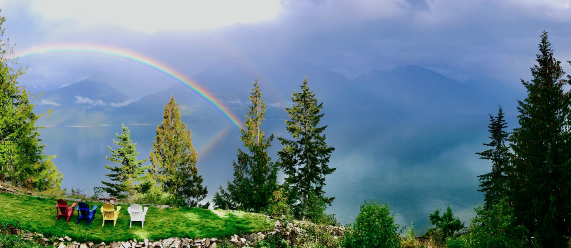 Rainbow over Kootenay Lake at the Sentinel