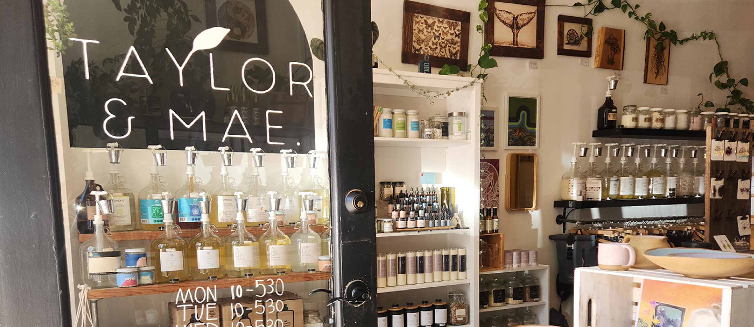 Taylor & Mae storefront on Baker Street in Nelson.