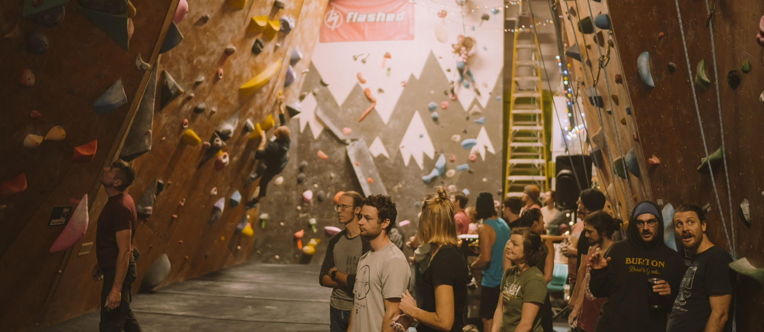 People in the climbing gym in Nelson BC.