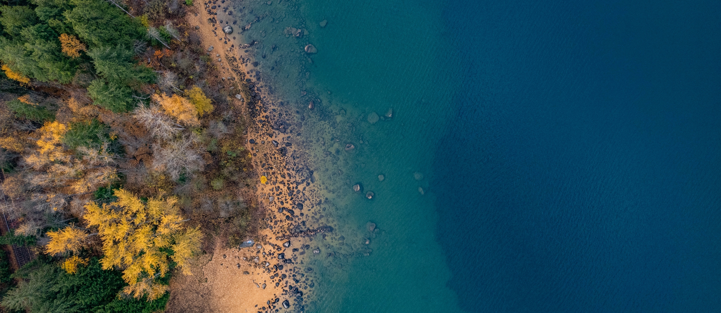Aerial shot of Kootenay Lake.