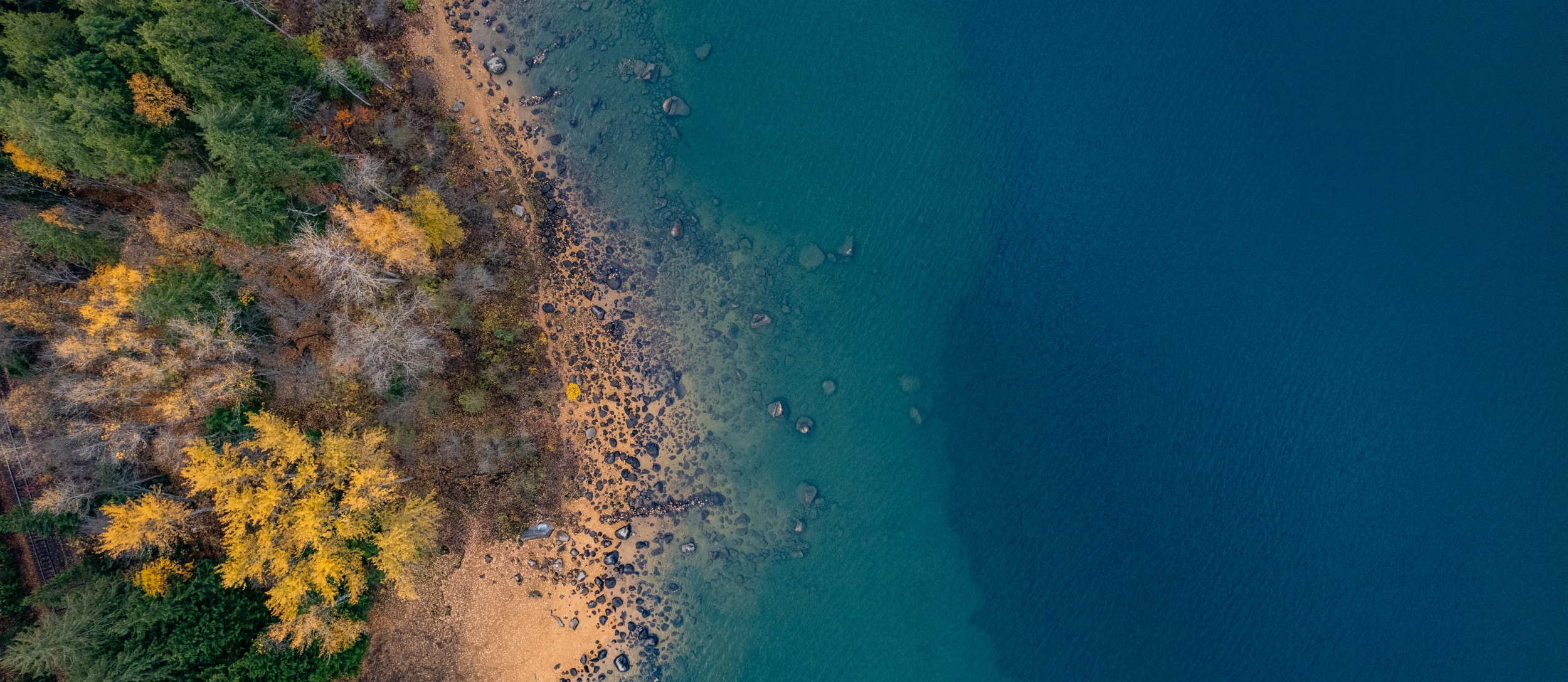 Aerial shot of Kootenay Lake.