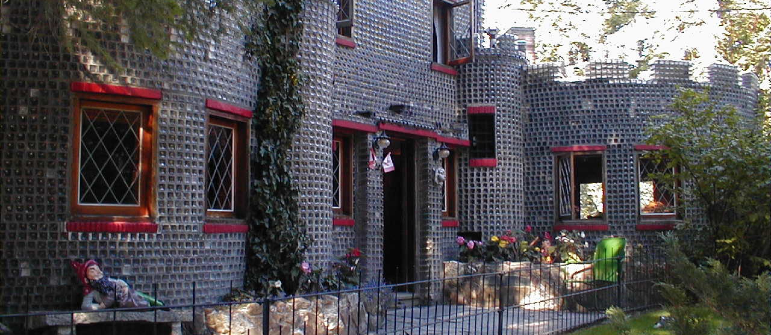 House made of glass bottles. An attraction near Crawford Bay, BC