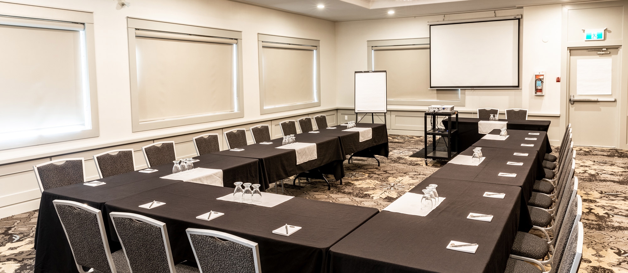 A conference room set up at the Prestige Lakeside Resort in Nelson, BC