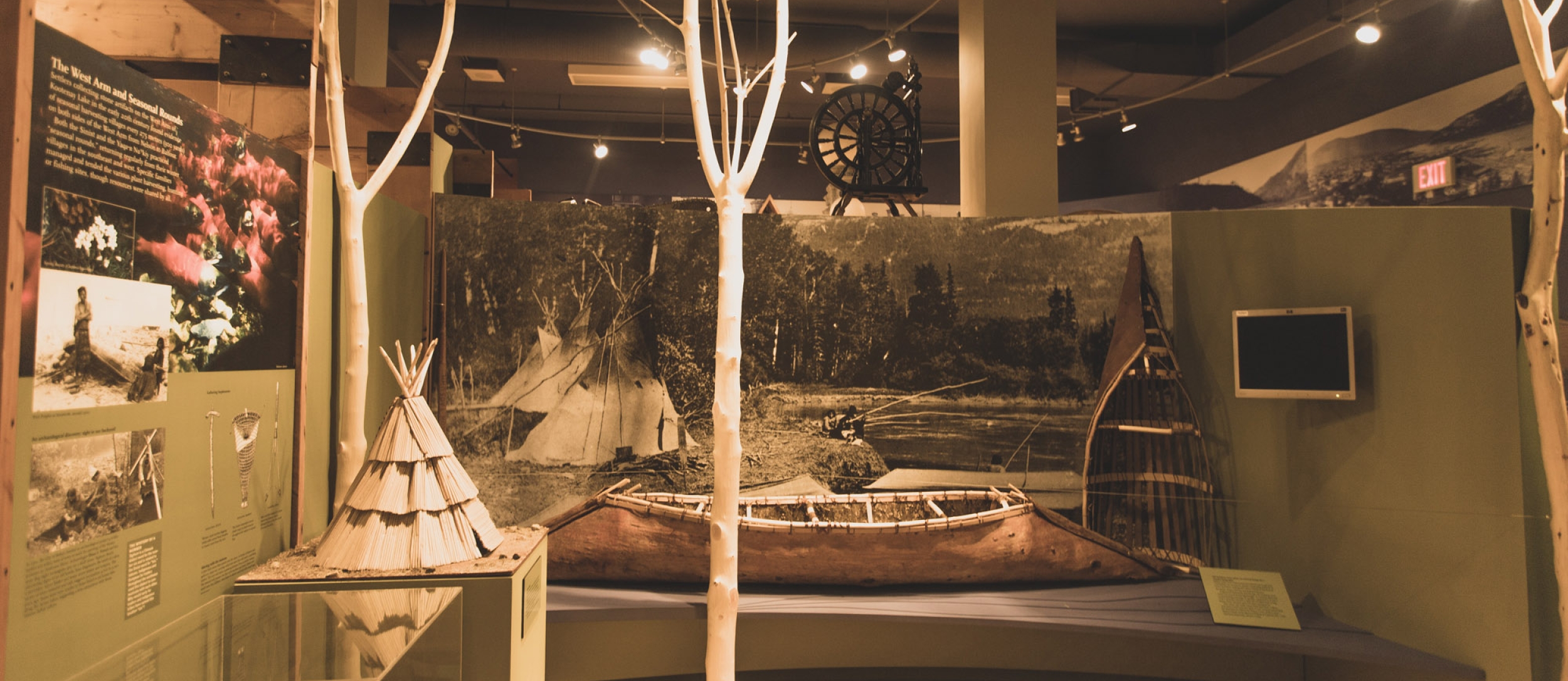 An exhibit in the Nelson Museum, Archives & Gallery showing some indigenous history of the region.