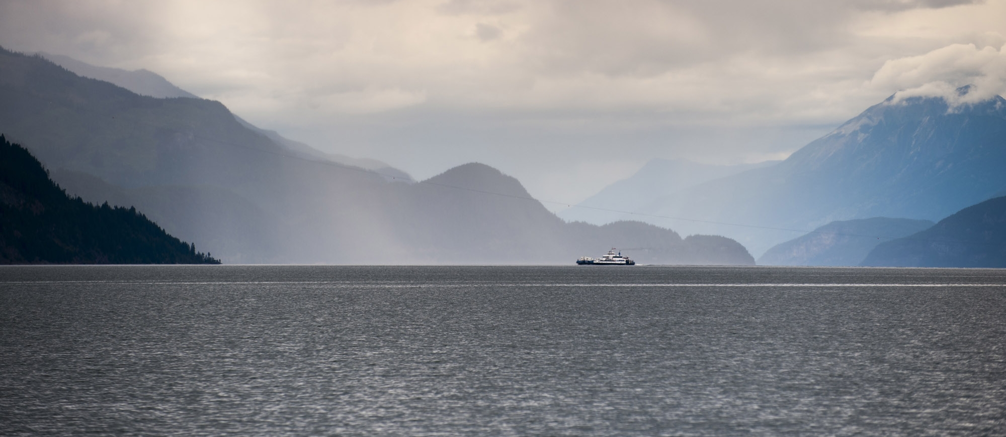 The Kootenay Lake Ferry in the distance.