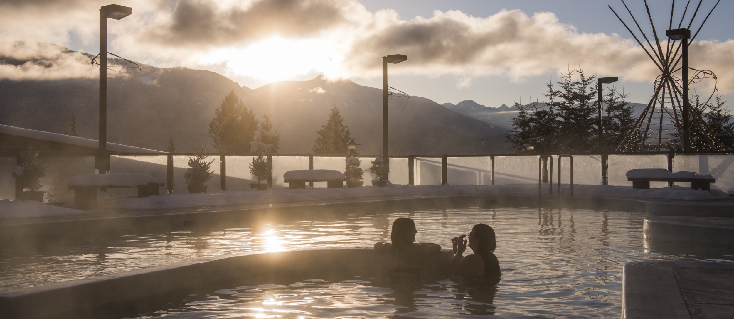 People relaxing in Ainsworth Hot Springs Resort