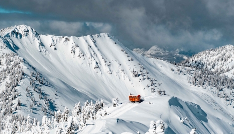 Baldface Lodge in the middle of winter. 