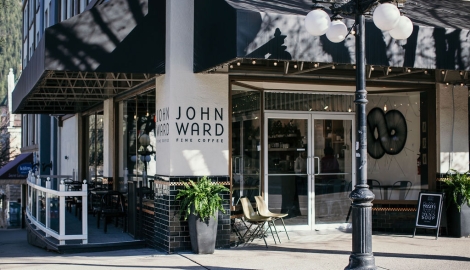 The exterior of John Ward Fine Coffee in Nelson BC
