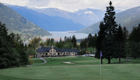 The Clubhouse and View of Kootenay Lake at Granite Pointe Golf Club