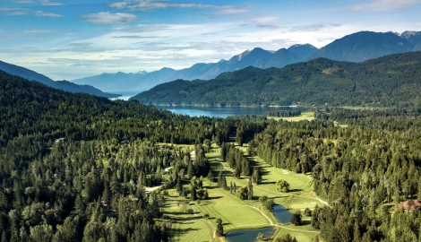 Kokanee Springs Resort Aerial Shot of Golf Course