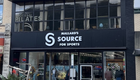 Mallard's Source for Sports building on Baker Street in Nelson, BC