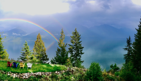 Rainbow over Kootenay Lake at the Sentinel