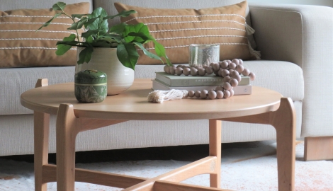 Solid oak coffee table